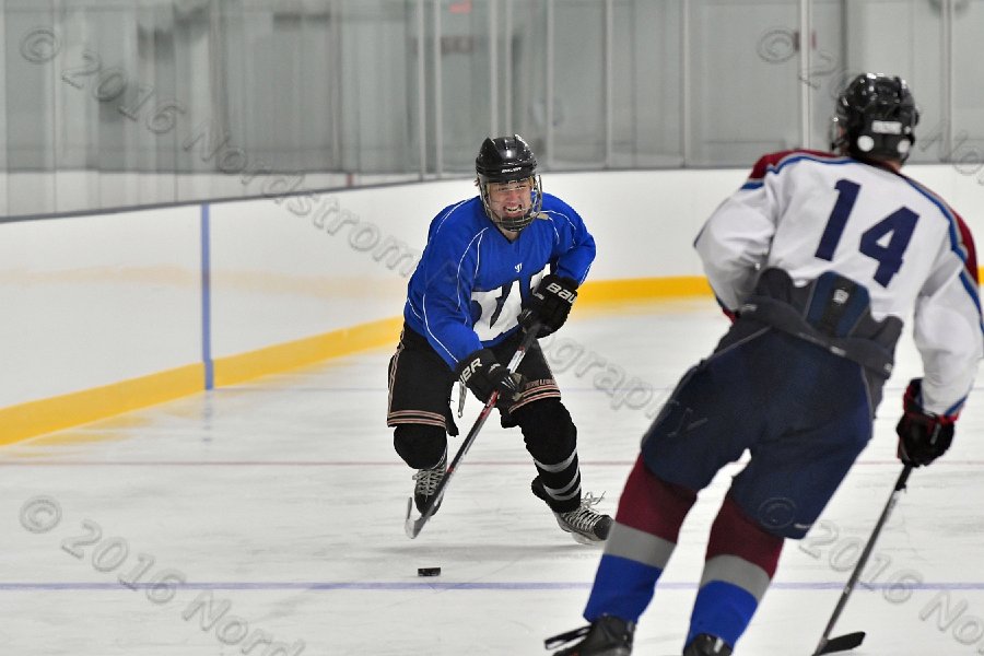 Wheaton College Men\'s Ice Hockey vs Middlesex Community College. - Photo By: KEITH NORDSTROM